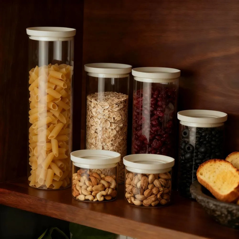 Round Glass Jars for Pantry Storage