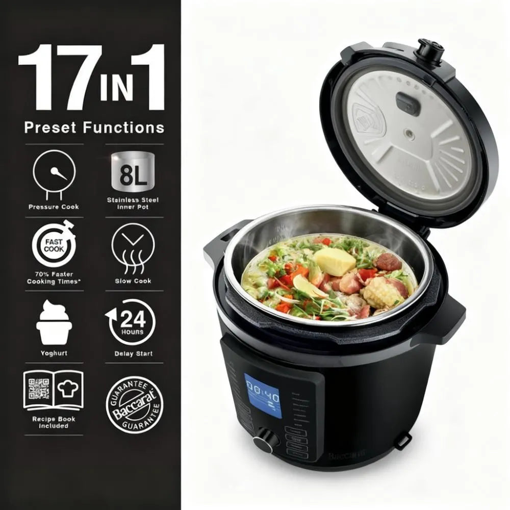 8L Smart Chef Multicooker - Black